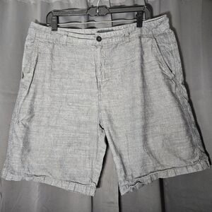 Men's Casual Linen-Blend Gray Shorts